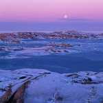 68 Fullmåne över vinter skärgård, Smögen i Bohuslän